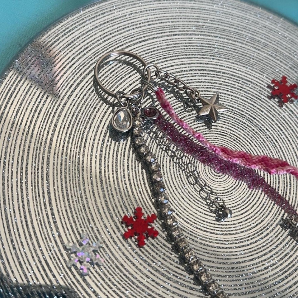 Unique & one-of-a-kind Bag Charm: Pink Lightning Mini Keychain 💖
